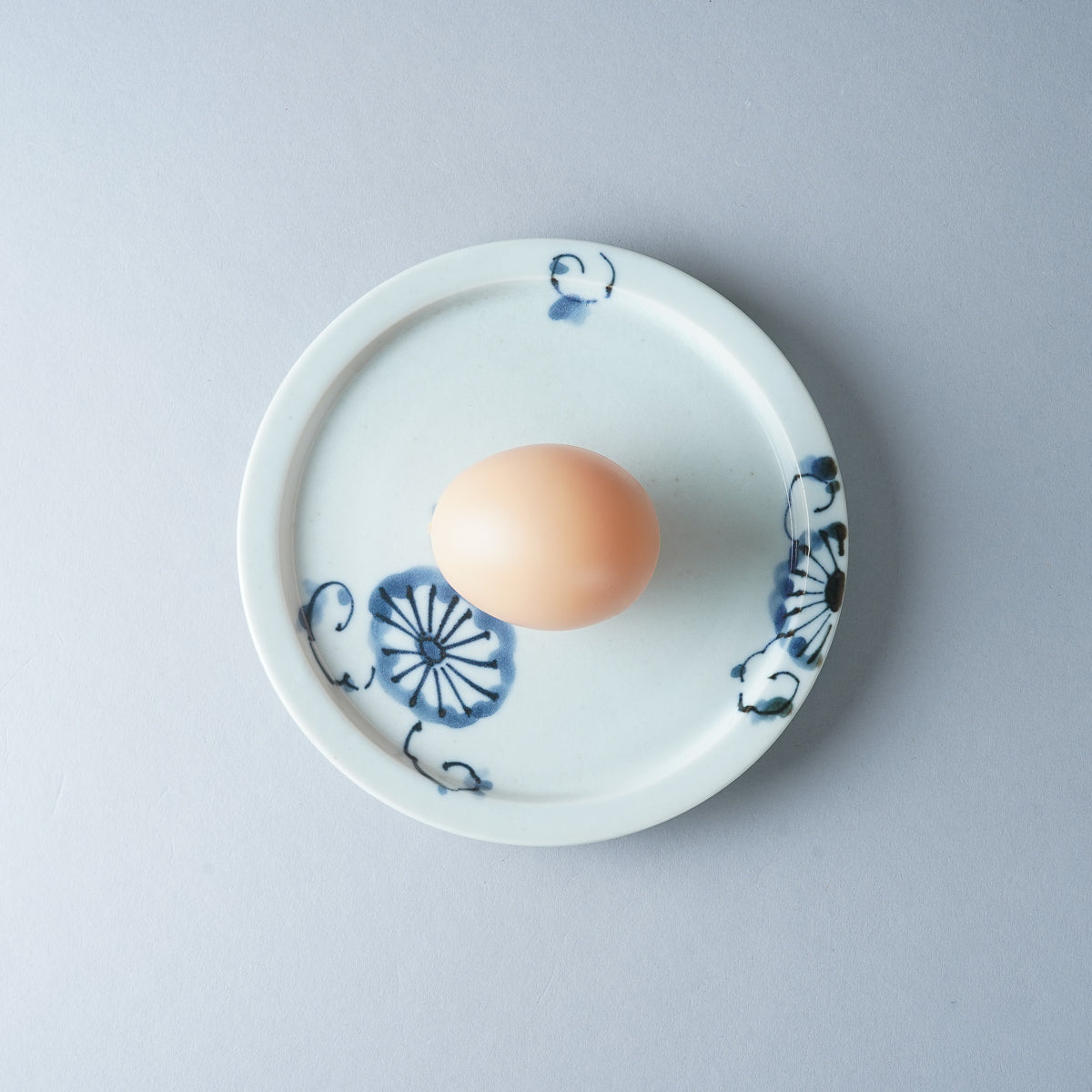 有田焼 染付菊絵 五寸天平皿 14.5cm