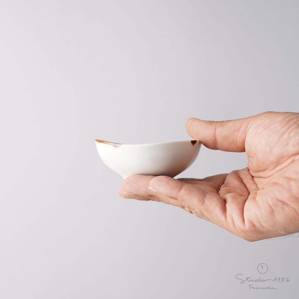 波佐見焼 ハーフライン 楕円小鉢 8.5cm Fukuho Studio1156