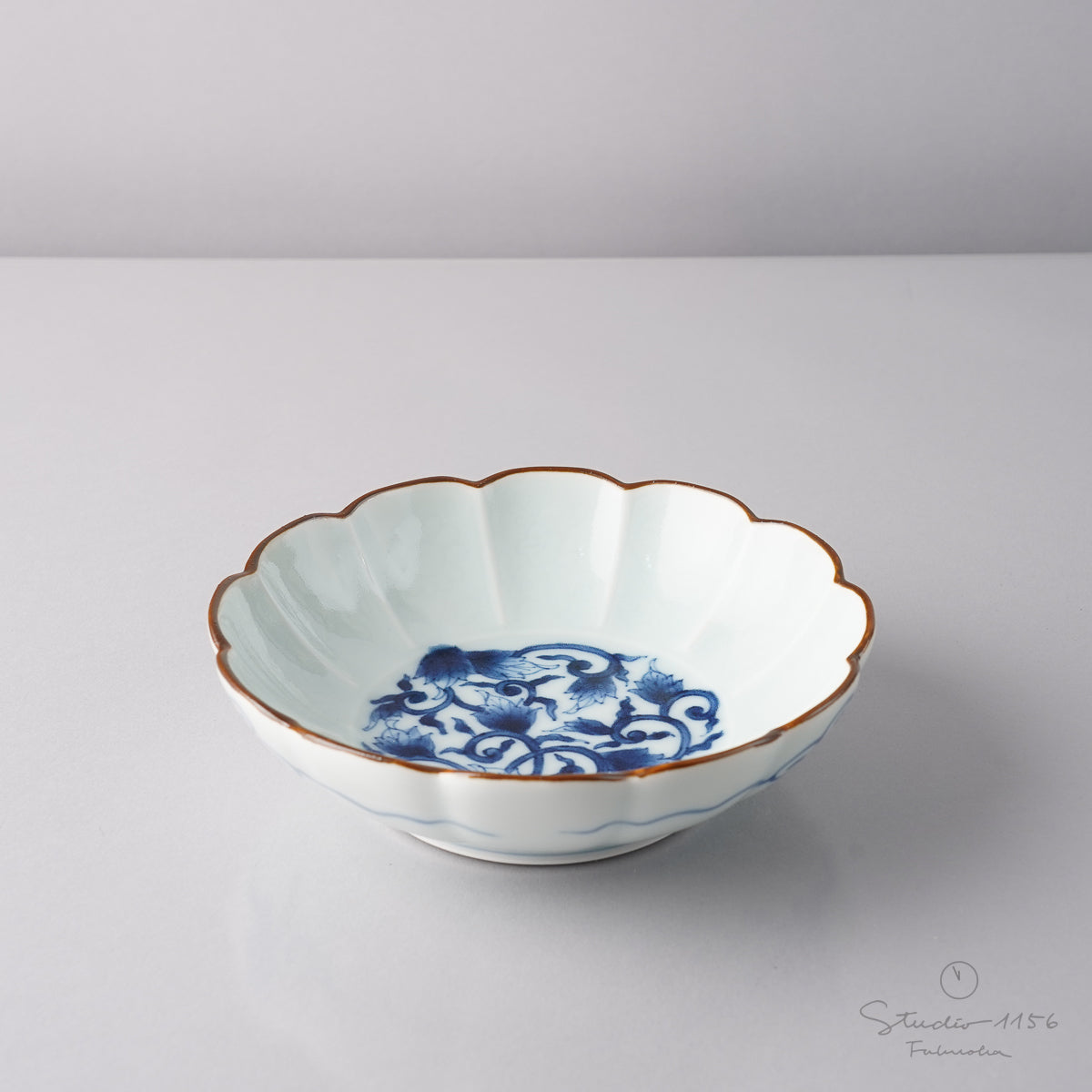 有田焼 渕錆古染 十二方割小鉢 13.5cm Housen Studio1156