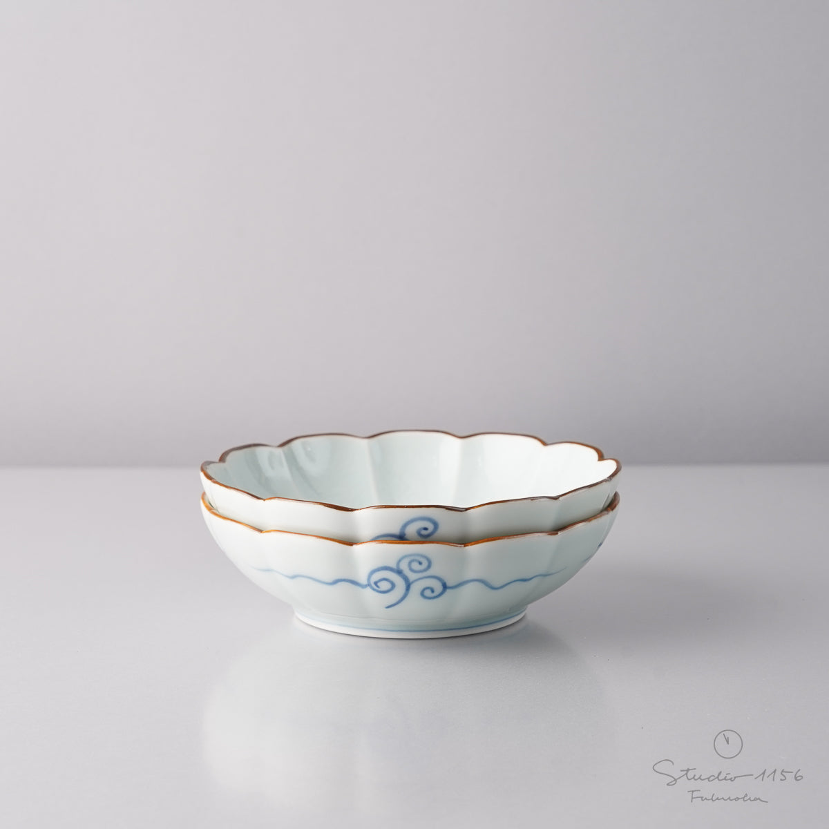 有田焼 渕錆古染 十二方割小鉢 13.5cm Housen Studio1156