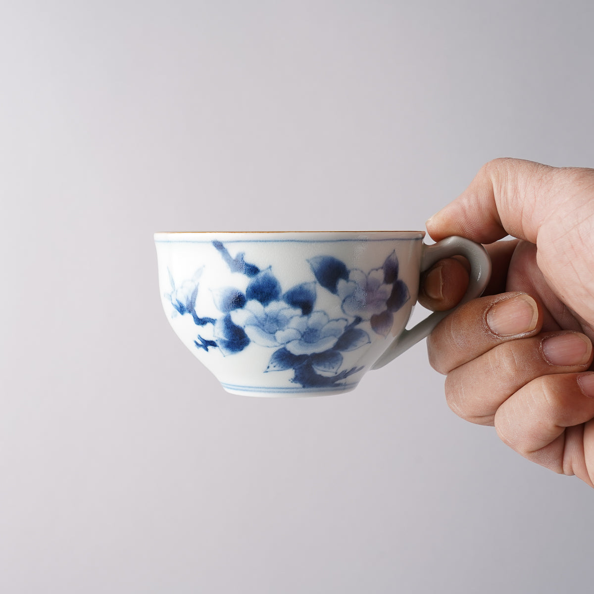 有田焼 古染付 椿紋 コーヒー碗皿 200ml Housen Studio1156