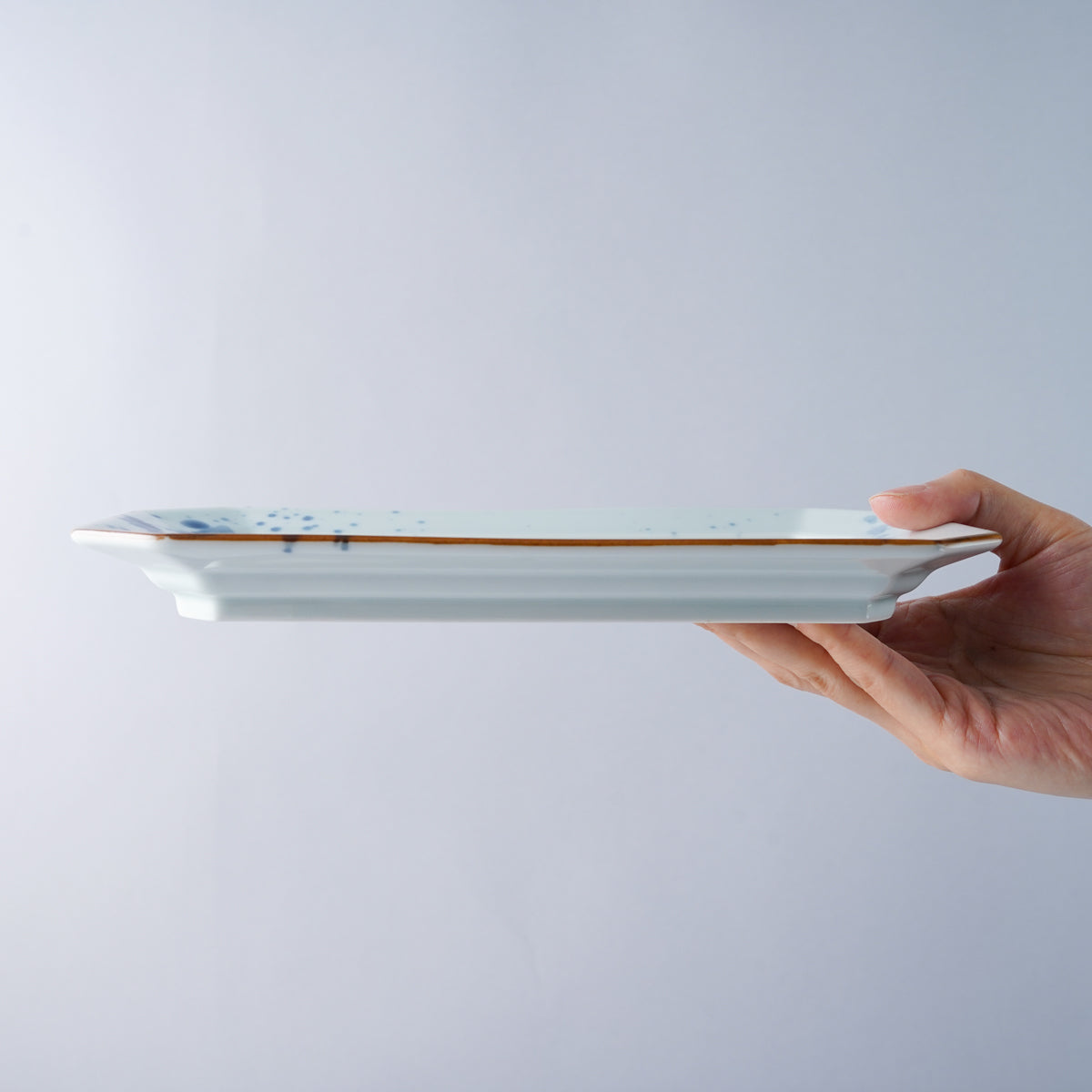 有田焼 隅切長角皿 丸紋唐草 21.5cm Housen Studio1156