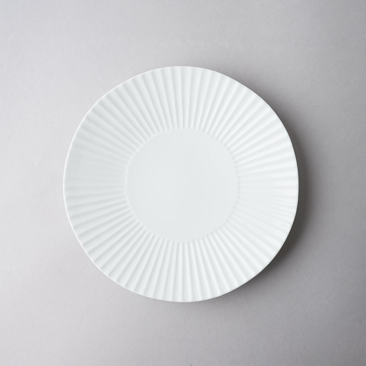 波佐見焼 Shinogi しのぎプレート(L) 21.5cm 白磁 Ichiryu Studio1156