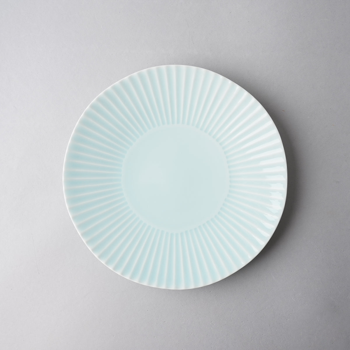 波佐見焼 Shinogi しのぎプレート(L) 21.5cm 青白磁 Ichiryu Studio1156