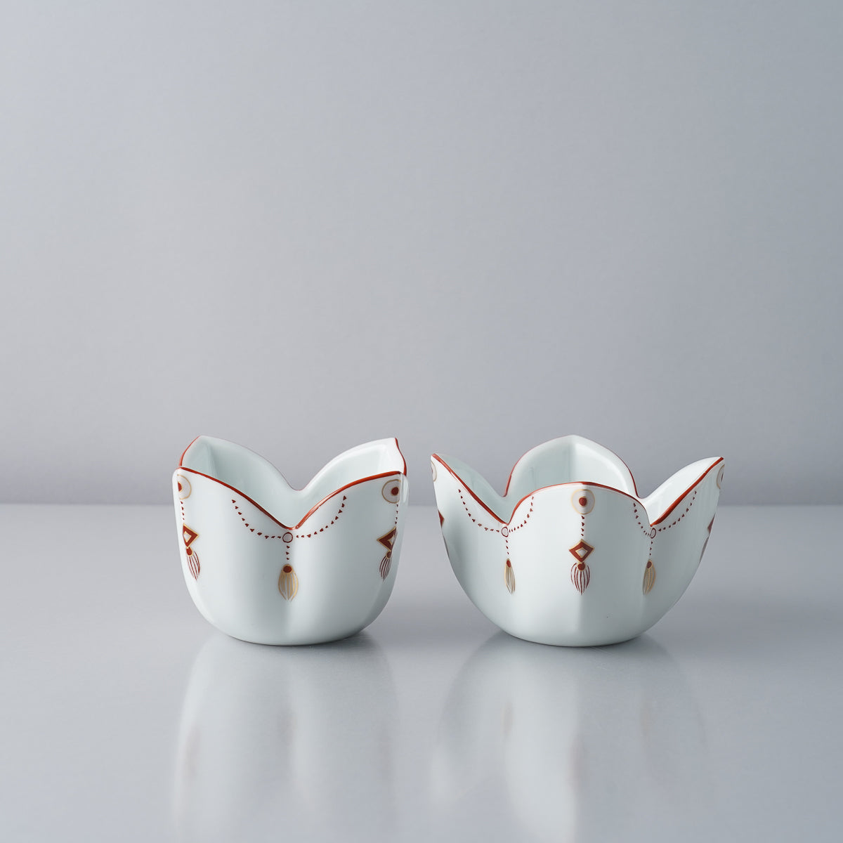 有田焼 白磁 瓔珞紋 切込小鉢 8.5cm Kouemon Studio1156