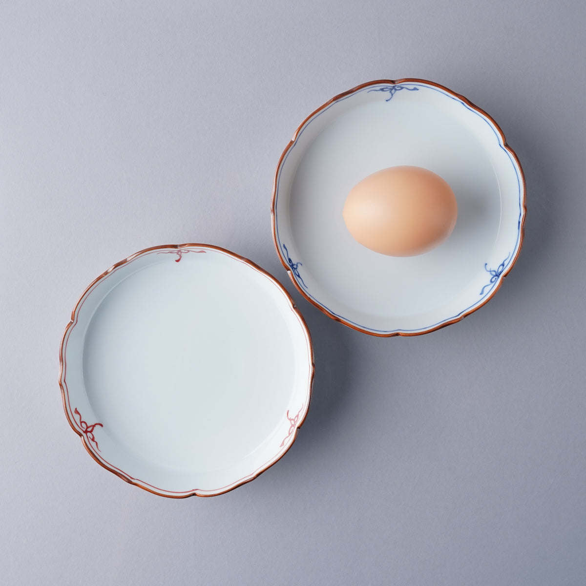 波佐見焼 瓔珞紋 桔梗渕立平皿 12.5cm Korin Studio1156