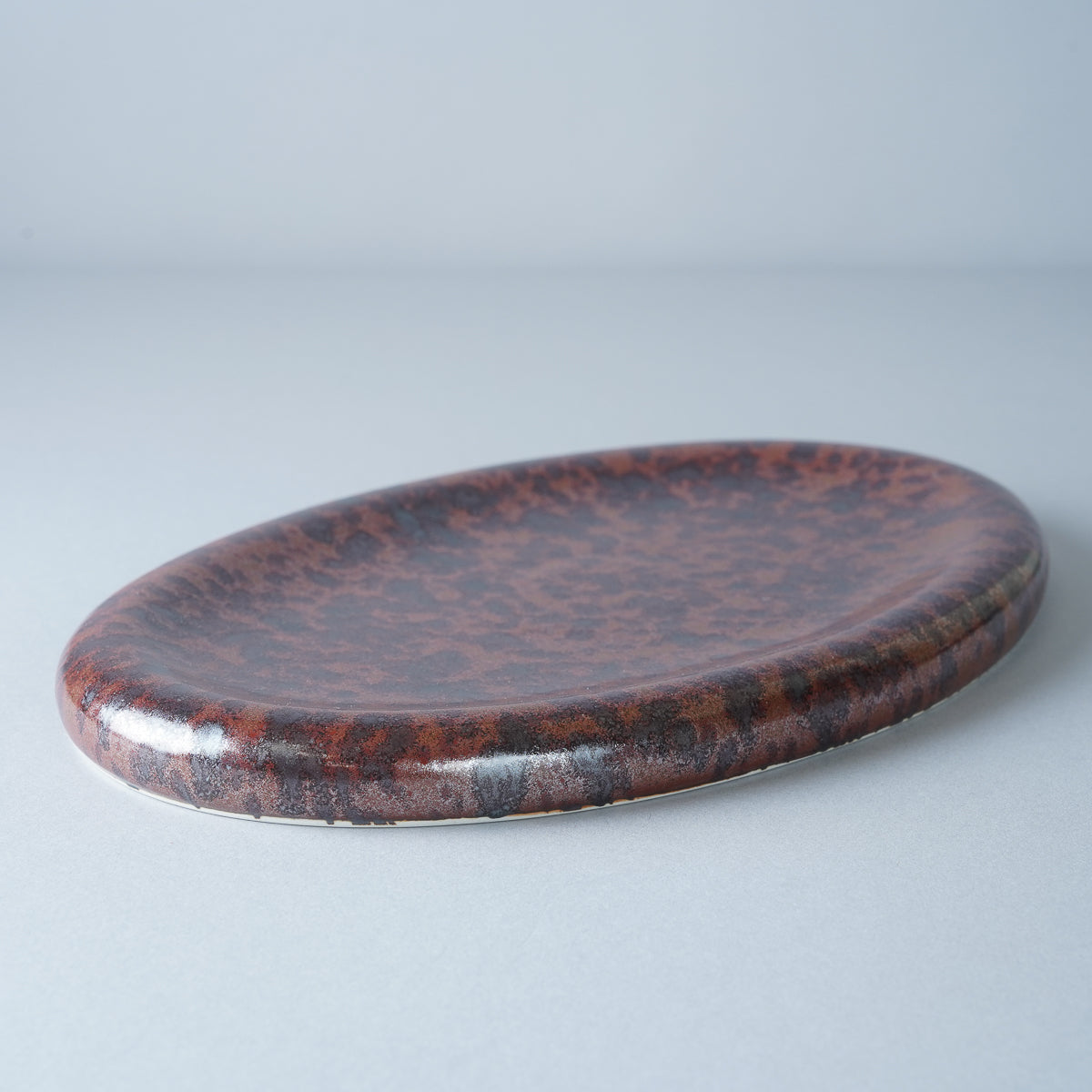 有田焼 窯変 オーバルプレート 26cm ブラウンルージュ Kanezen Studio1156