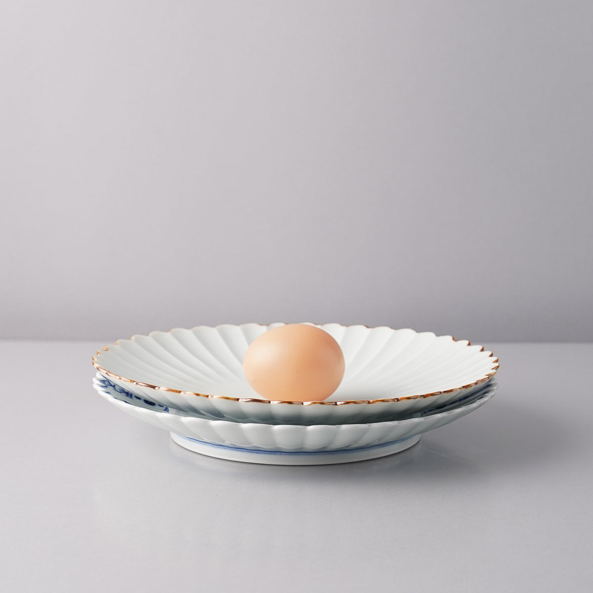 有田焼 白磁 菊花皿 21cm Kajiken Studio1156