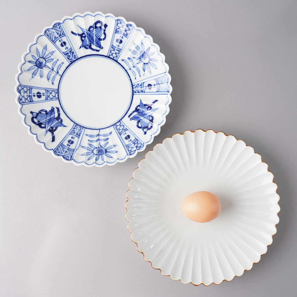 有田焼 白磁 菊花皿 21cm Kajiken Studio1156