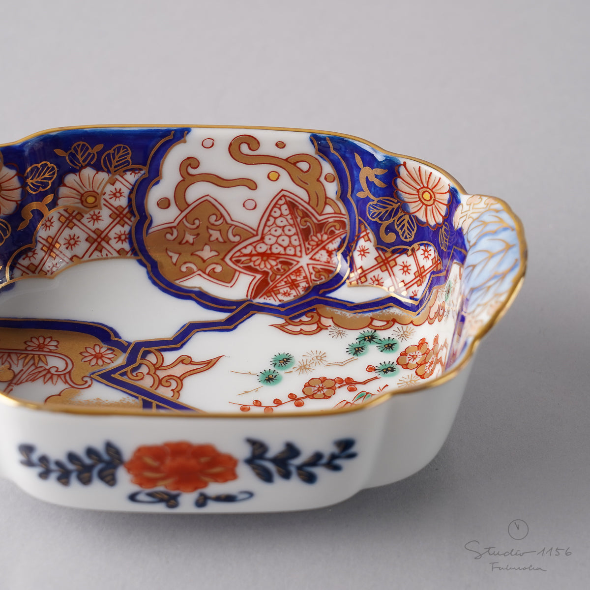 有田焼 染錦金彩 松竹梅鶴絵 小付 9.5cm Kisen Studio1156