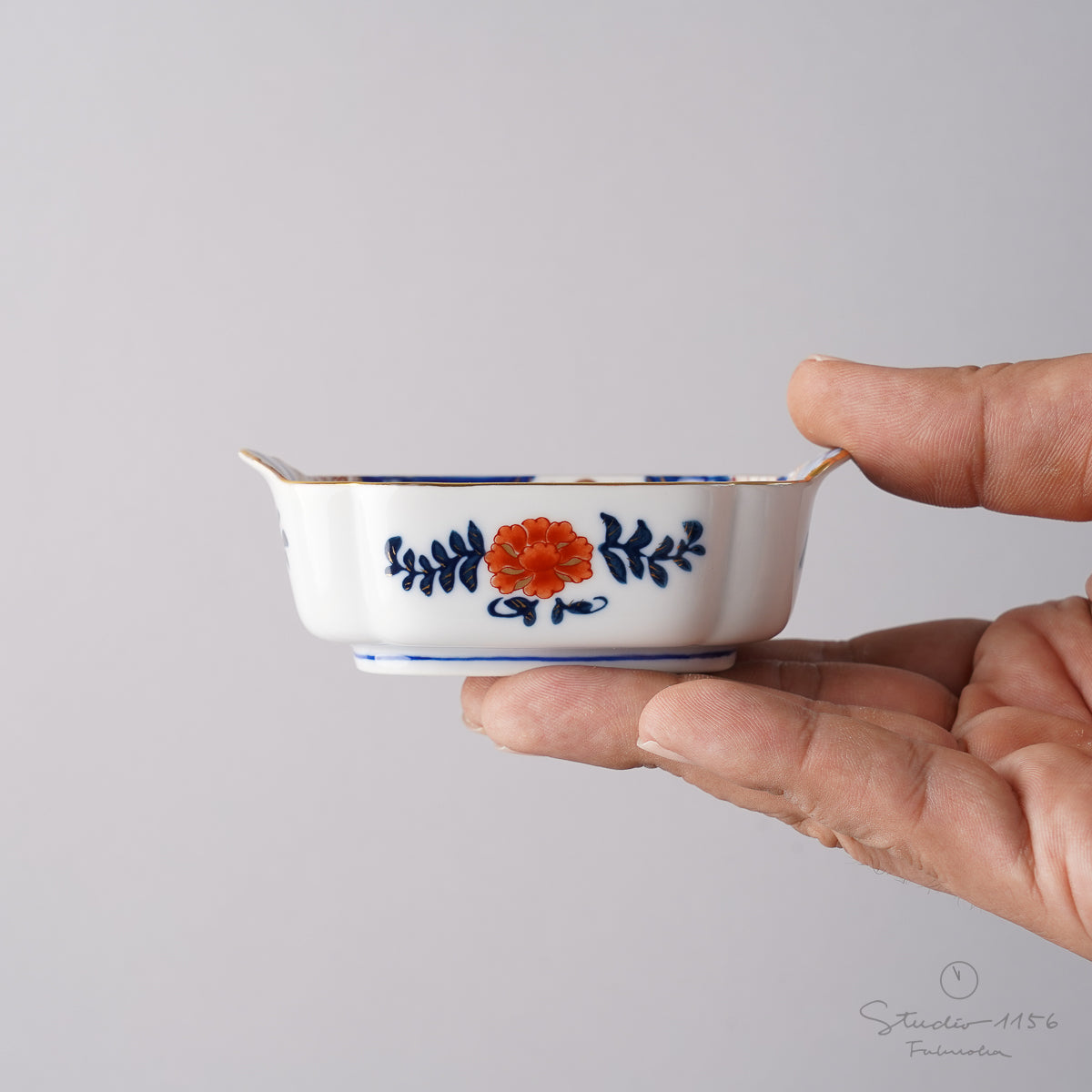 有田焼 染錦金彩 松竹梅鶴絵 小付 9.5cm Kisen Studio1156