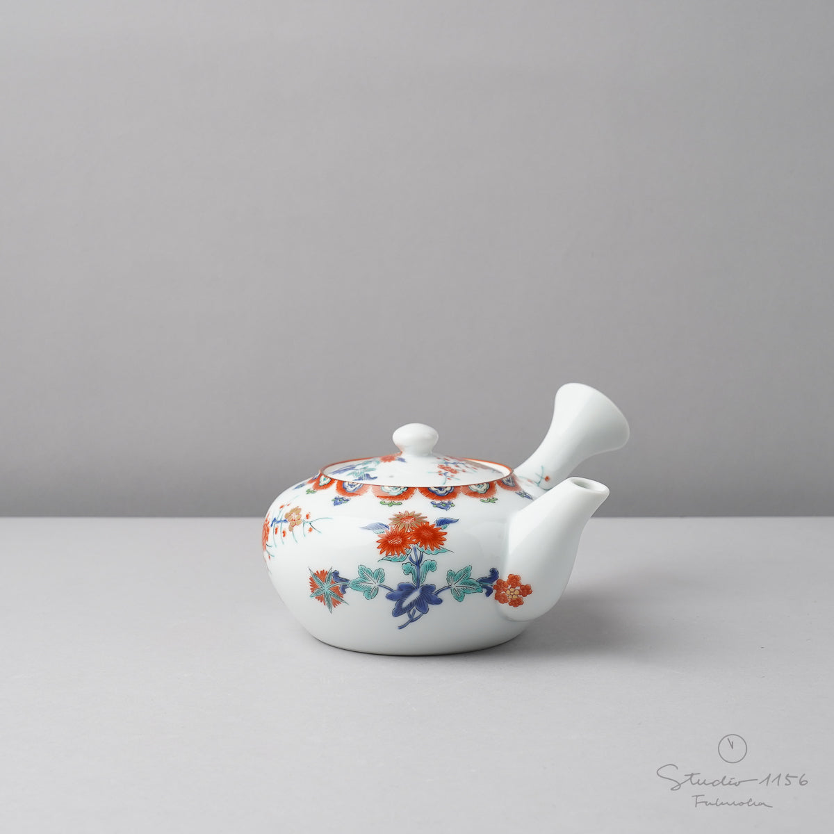 有田焼 色絵梅菊紋 急須と湯呑み 急須 Kisen Studio1156