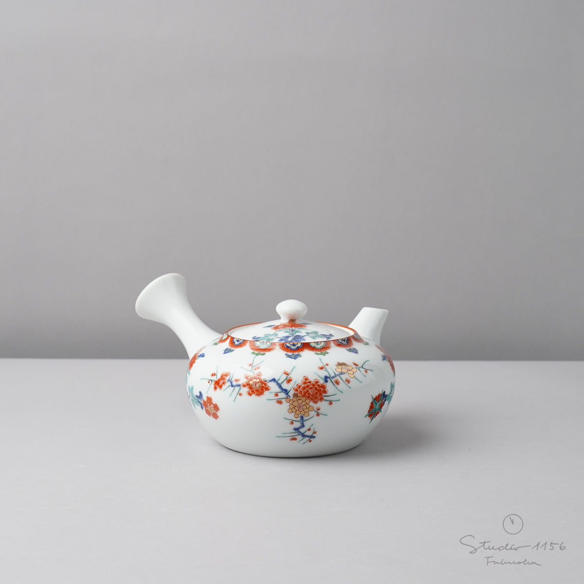 有田焼 色絵梅菊紋 急須と湯呑み Kisen Studio1156