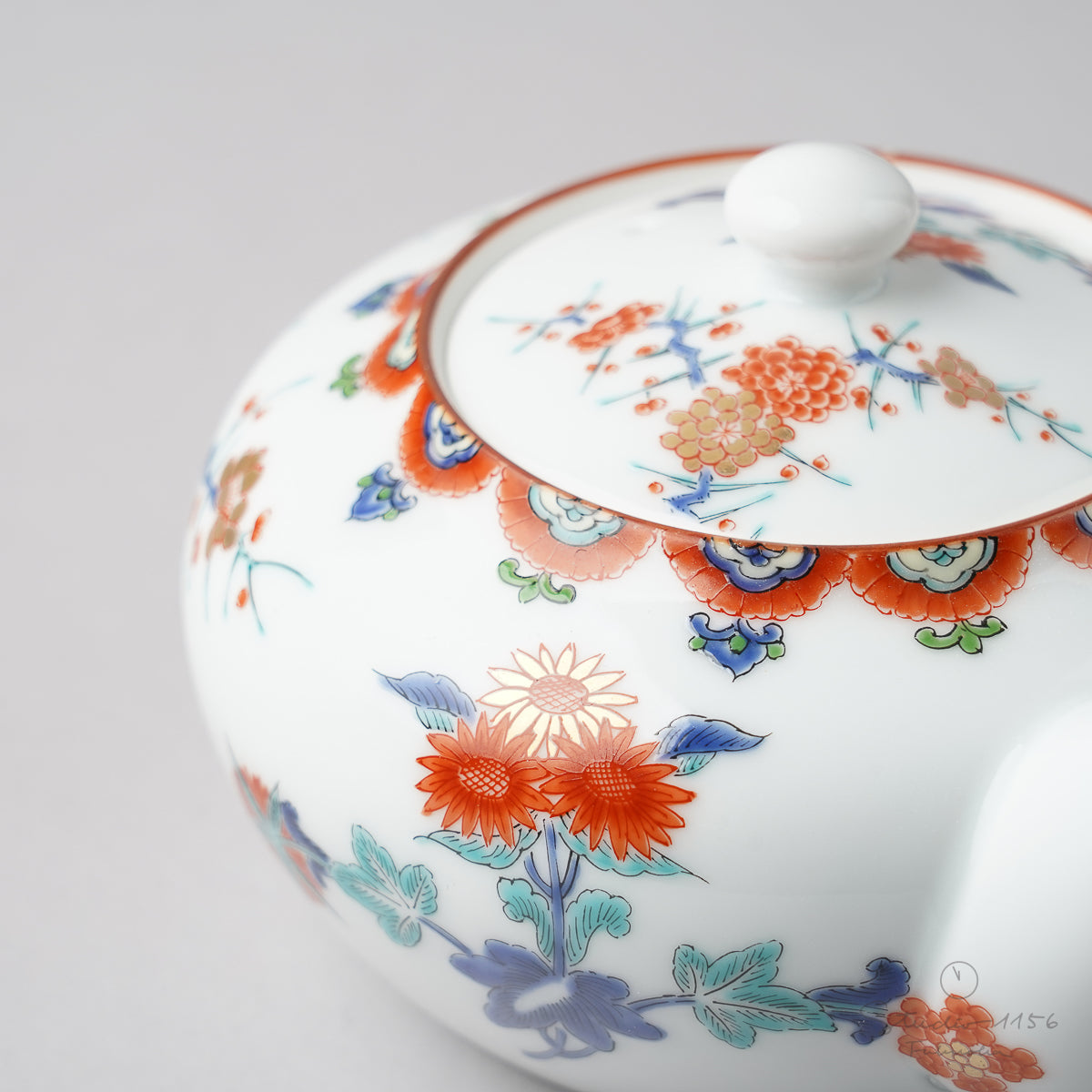 有田焼 色絵梅菊紋 急須と湯呑み Kisen Studio1156