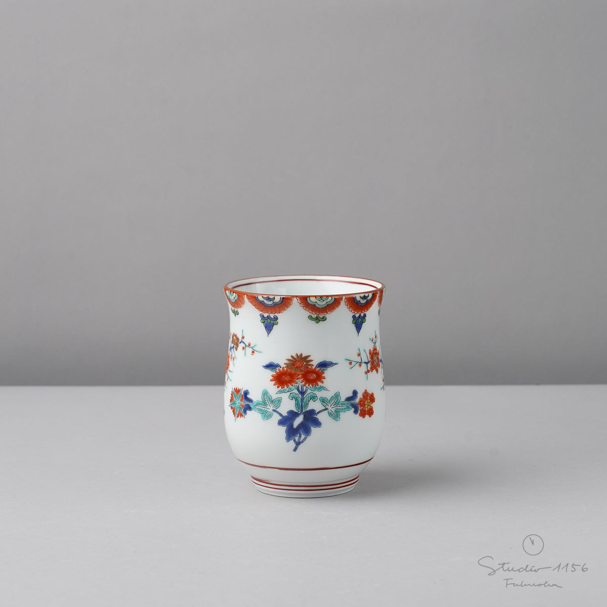 有田焼 色絵梅菊紋 急須と湯呑み Kisen Studio1156