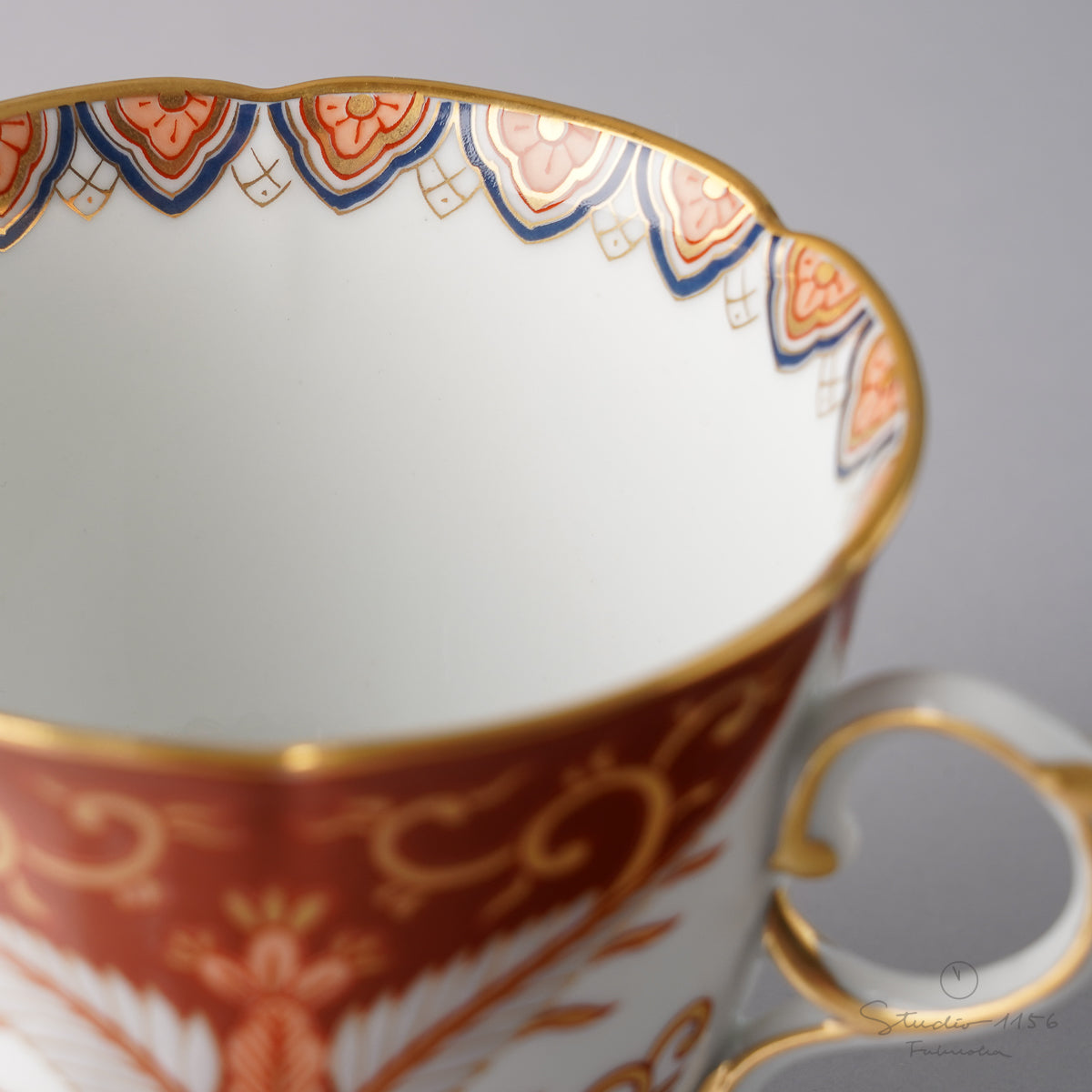 有田焼 赤濃金彩唐草 コーヒー碗皿 カップ&ソーサー 180ml Kisen Studio1156