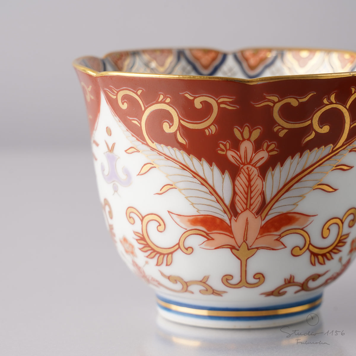 有田焼 赤濃金彩唐草 コーヒー碗皿 カップ&ソーサー 180ml Kisen Studio1156