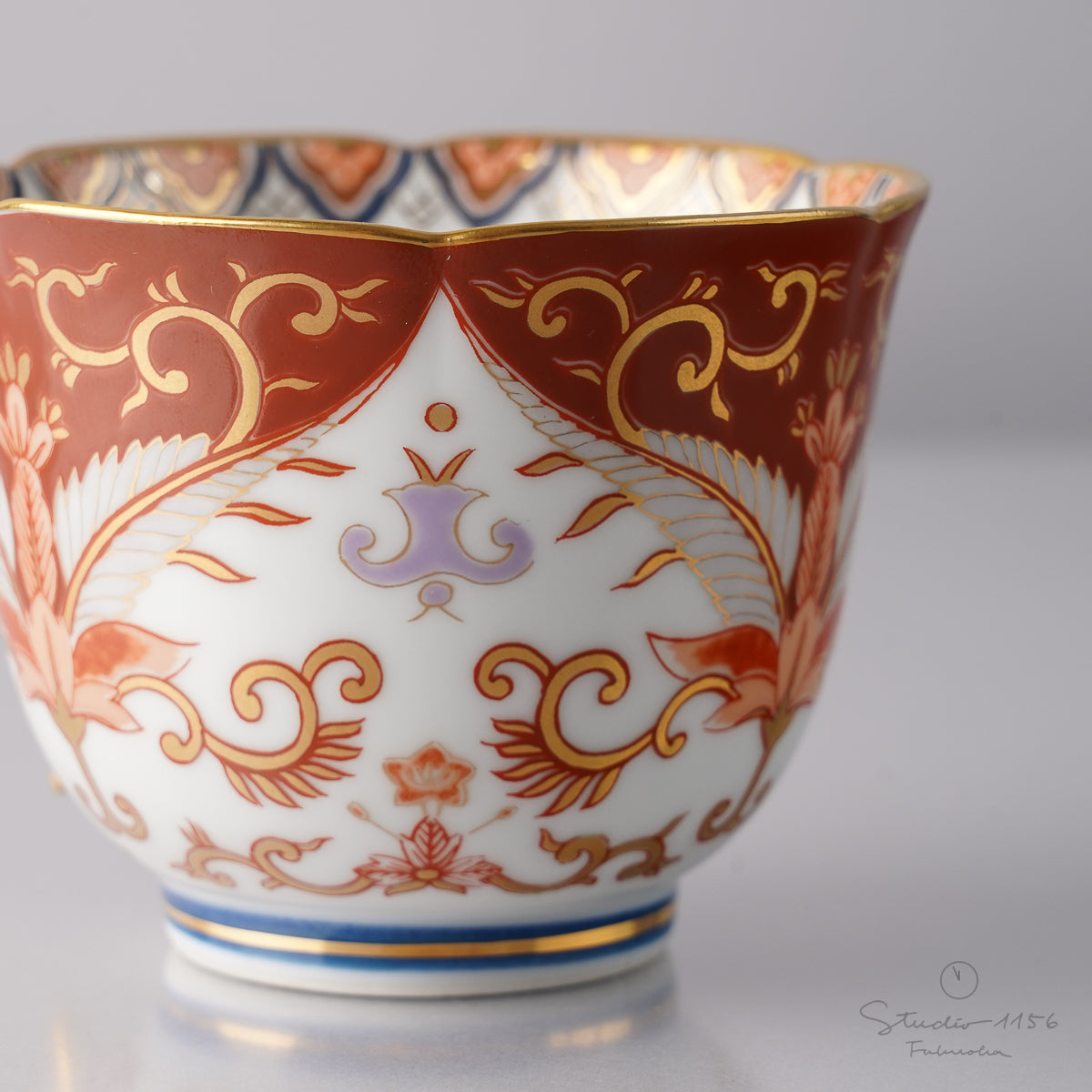 有田焼 赤濃金彩唐草 コーヒー碗皿 カップ&ソーサー 180ml Kisen Studio1156