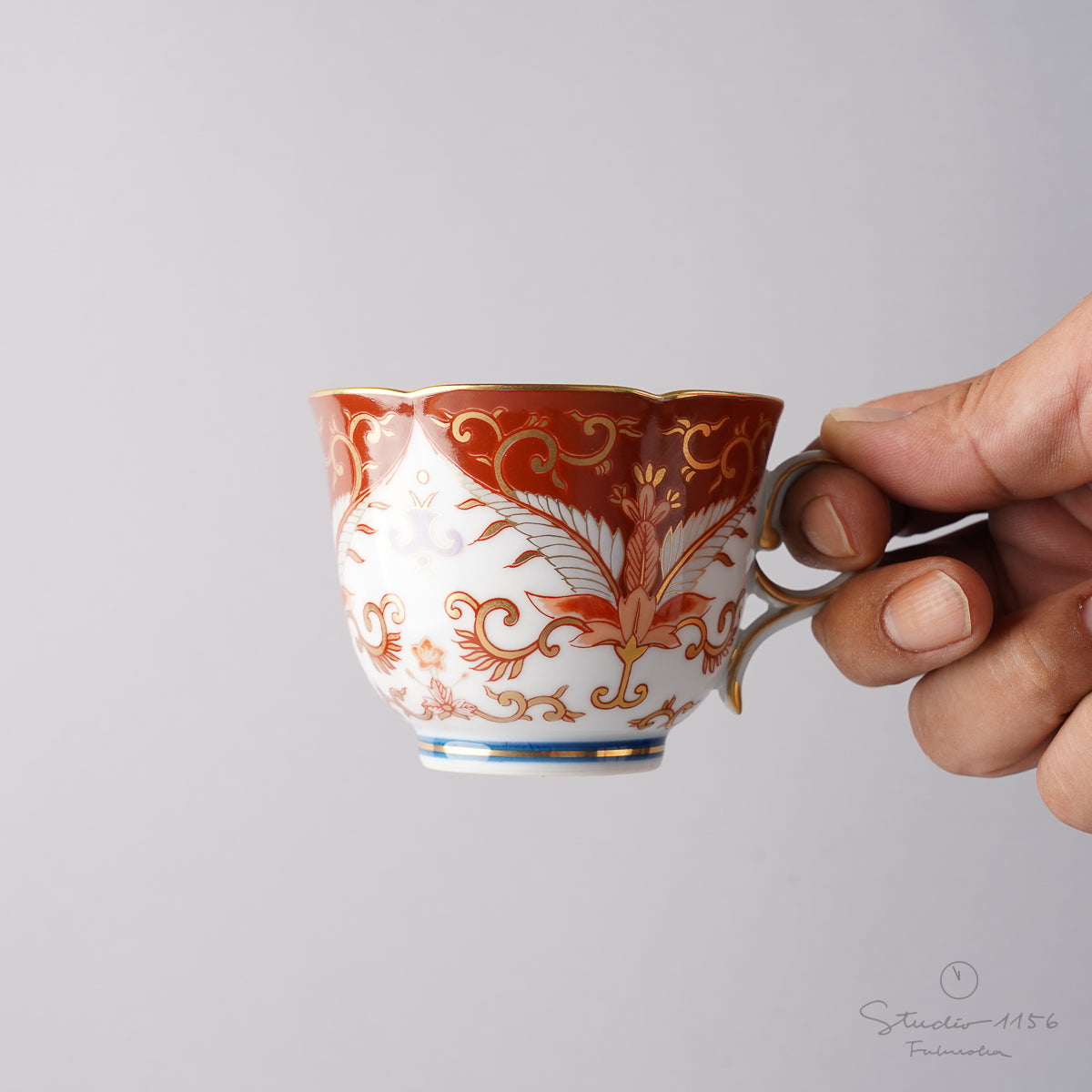有田焼 赤濃金彩唐草 コーヒー碗皿 カップ&ソーサー 180ml Kisen Studio1156