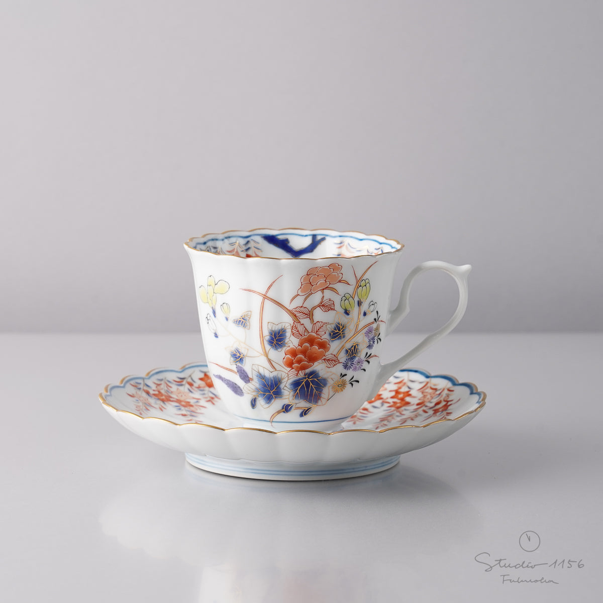 有田焼 君子紋 コーヒー碗皿 カップ&ソーサー 180ml Kisen Studio1156