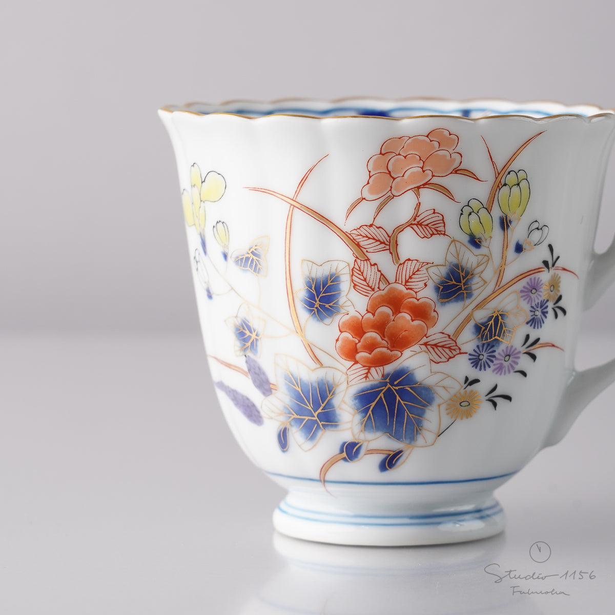 有田焼 君子紋 コーヒー碗皿 カップ&ソーサー 180ml Kisen Studio1156