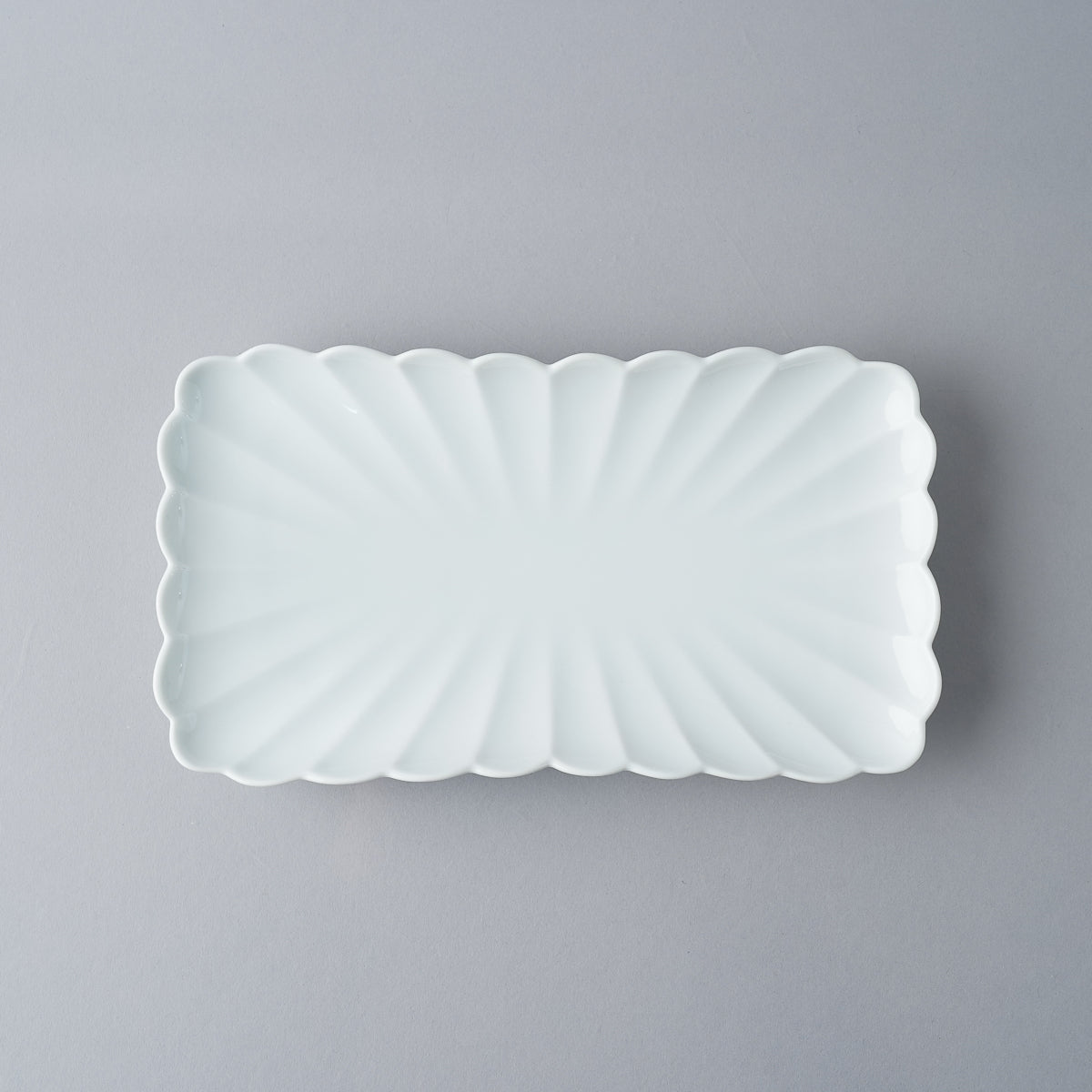 有田焼 白磁 菊割 焼物皿 22cm Kisen Studio1156