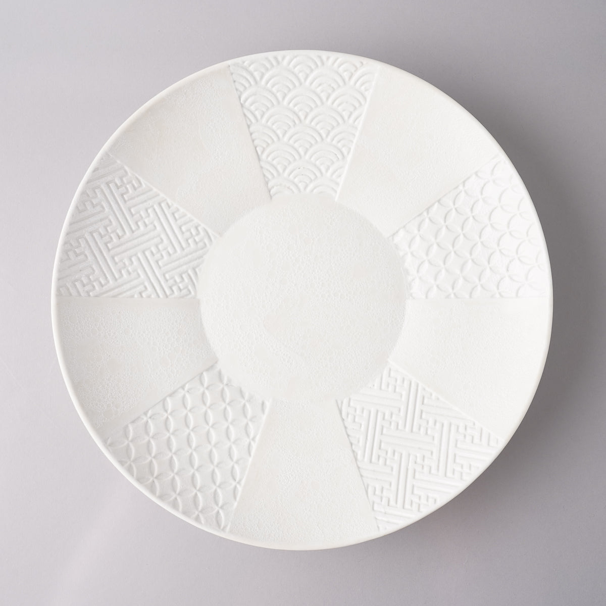 有田焼 浮彫深皿 27cm 白泡化粧 Kikoujin Studio1156