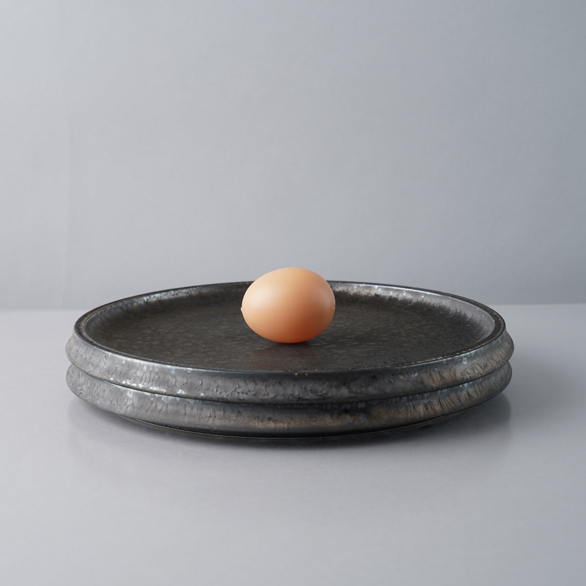 美濃焼 溶岩流 八五寸 フラットプレート 25.5cm Mino-ware Studio1156