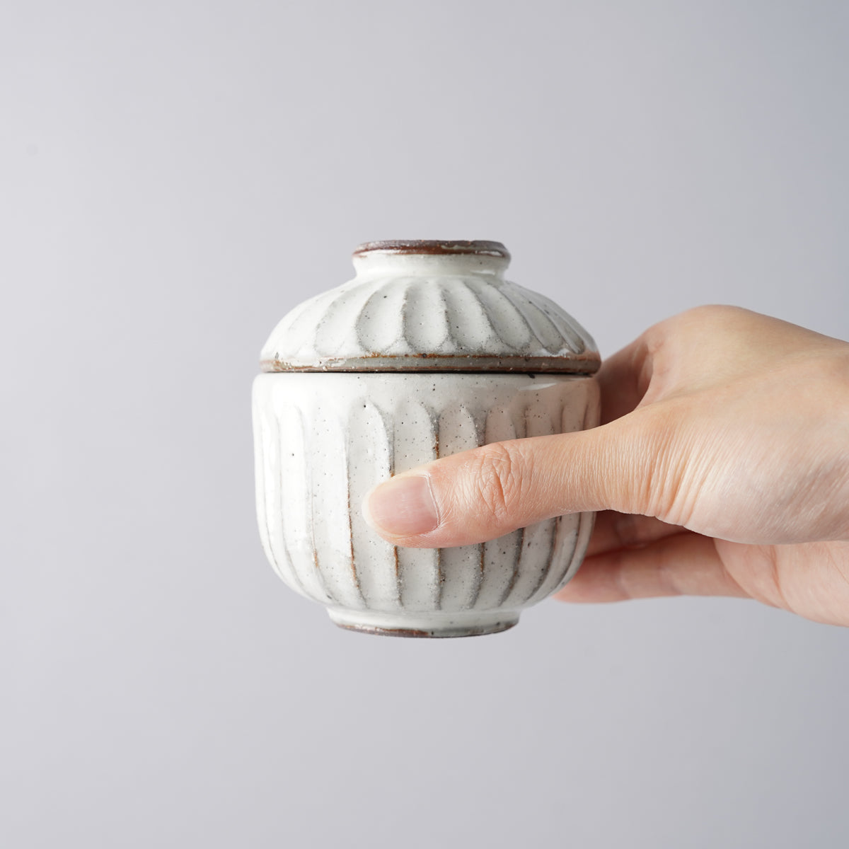 美濃焼 粉引削ぎ 茶碗蒸し碗 120ml Mino-ware Studio1156