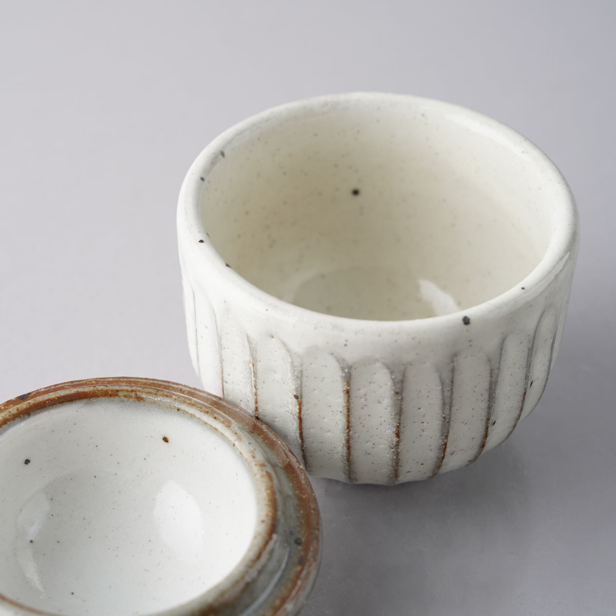 美濃焼 粉引削ぎ 茶碗蒸し碗 120ml Mino-ware Studio1156