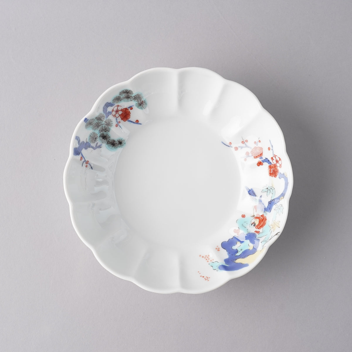 波佐見焼 BARBAR 色絵 菊型鉢(中) 13cm Maruhiro Studio1156
