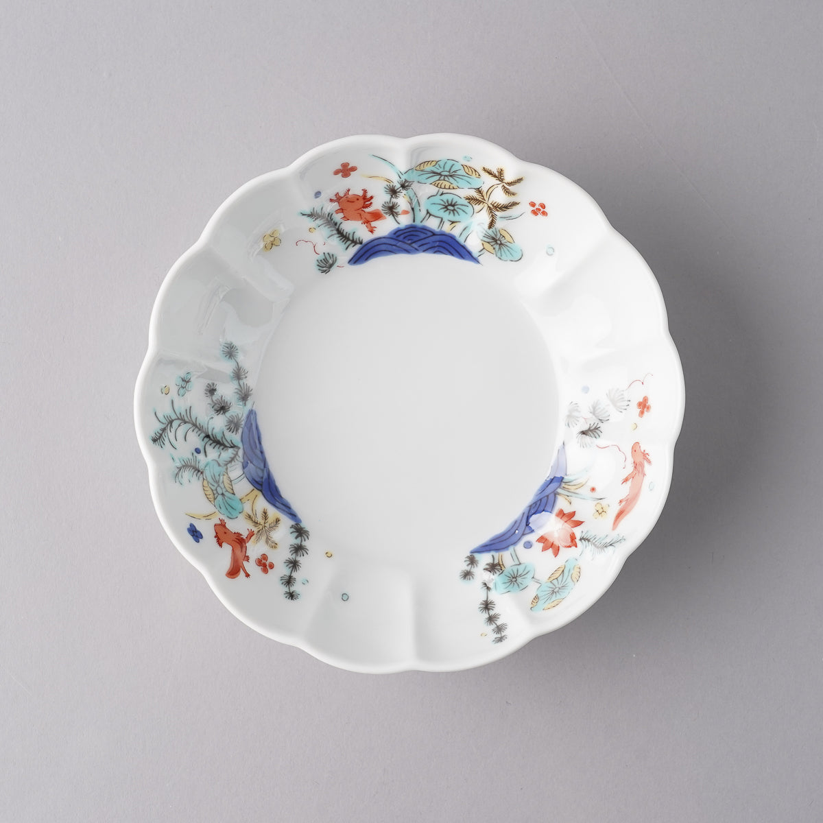波佐見焼 BARBAR 色絵 菊型鉢(中) 13cm Maruhiro Studio1156