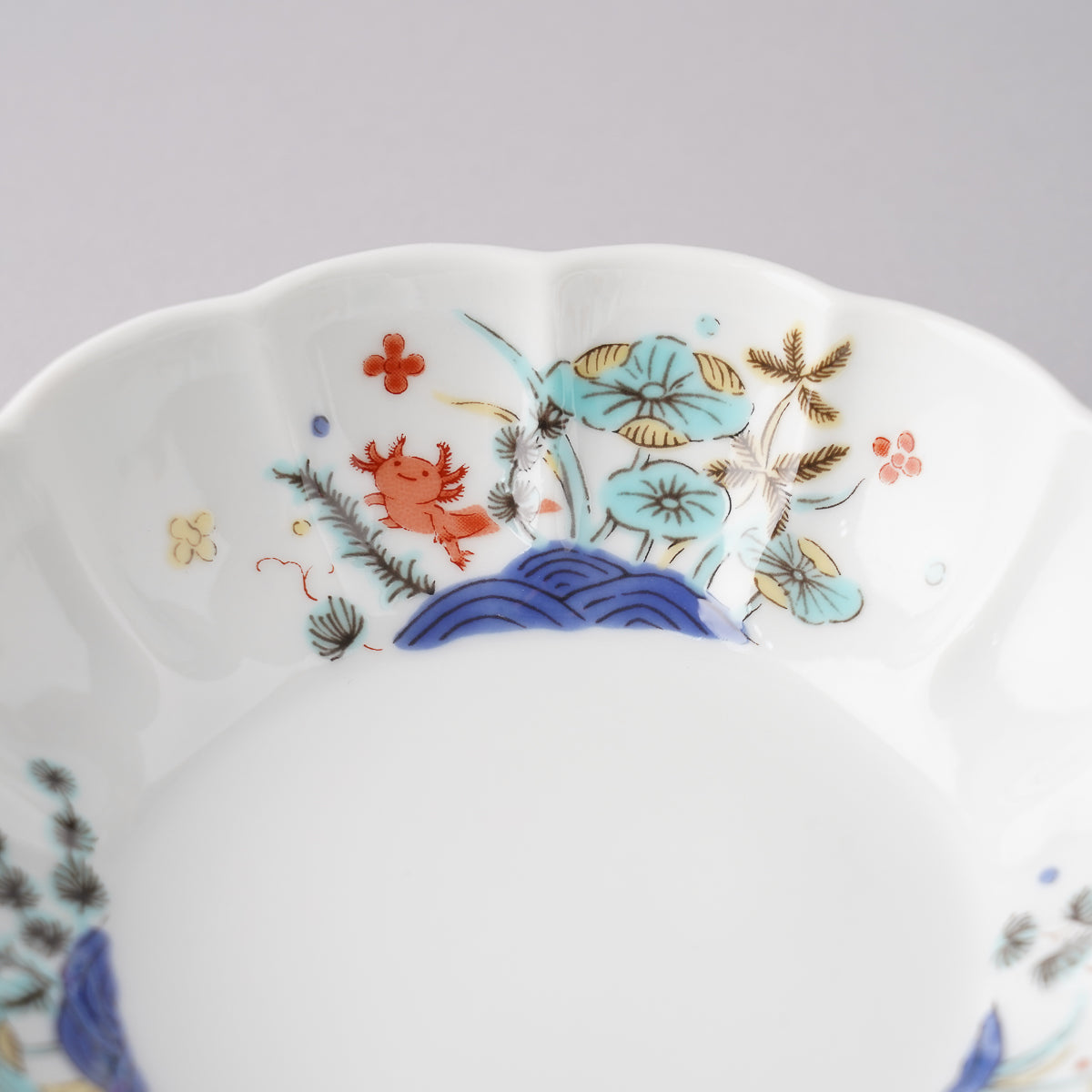 波佐見焼 BARBAR 色絵 菊型鉢(中) 13cm Maruhiro Studio1156