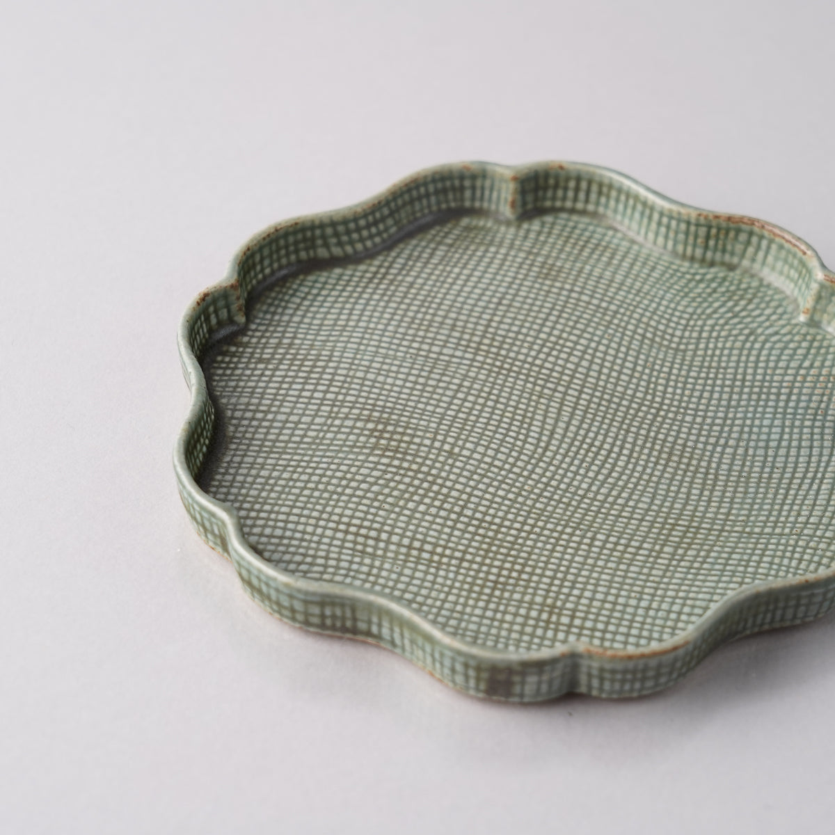 美濃焼 薄手 三寸輪花皿 11.5cm 緑 Mino-ware Studio1156