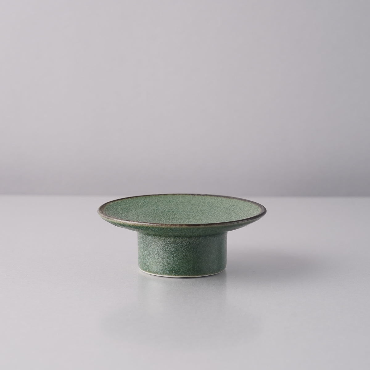 美濃焼 高台ディッシュ 8cm グリーン Mino-ware Studio1156