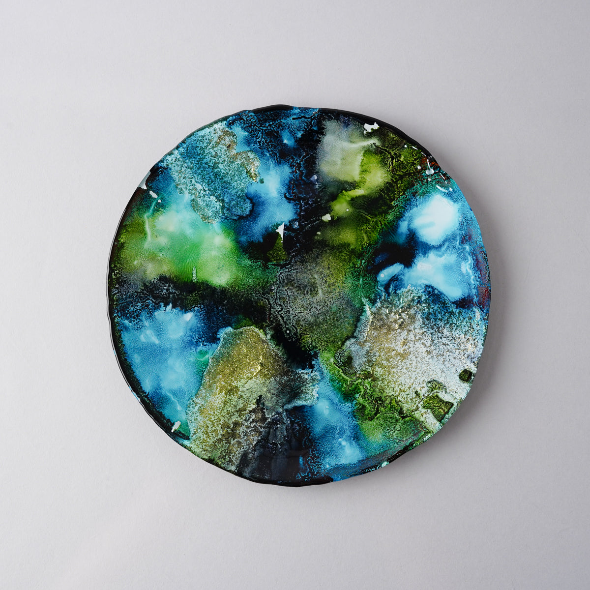 ガラス食器 エレメント プレート 22cm BL M.STYLE Studio1156