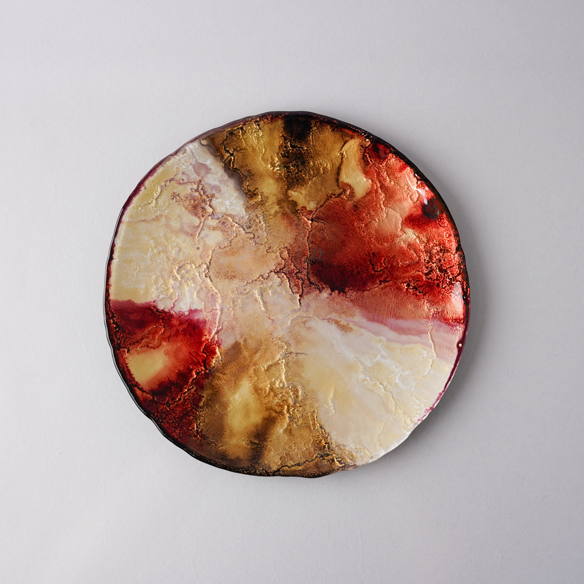 ガラス食器 エレメント プレート 22cm RD M.STYLE Studio1156