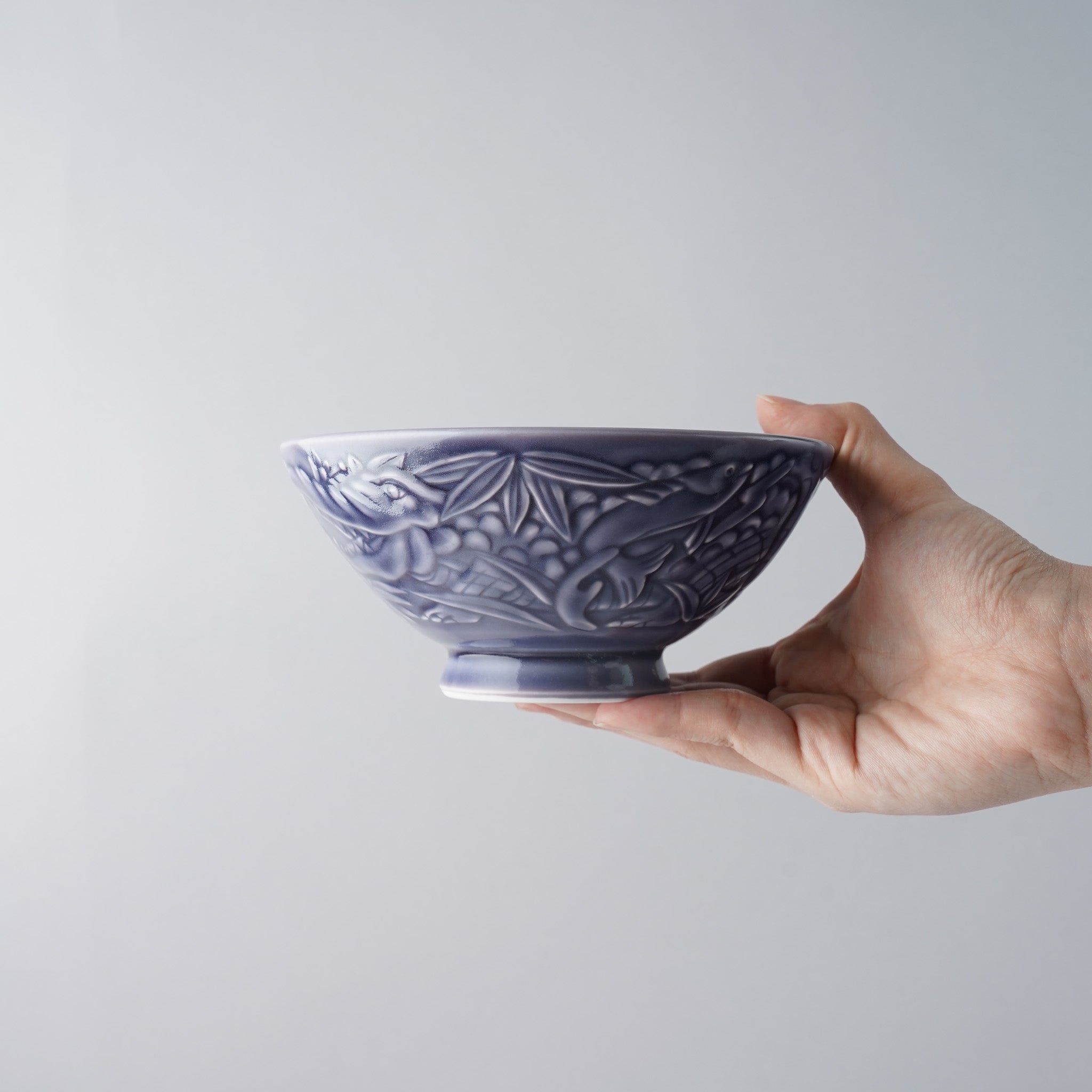 波佐見焼 ジャングリラ 茶碗(大) 14cm 紫 natural69 Studio1156