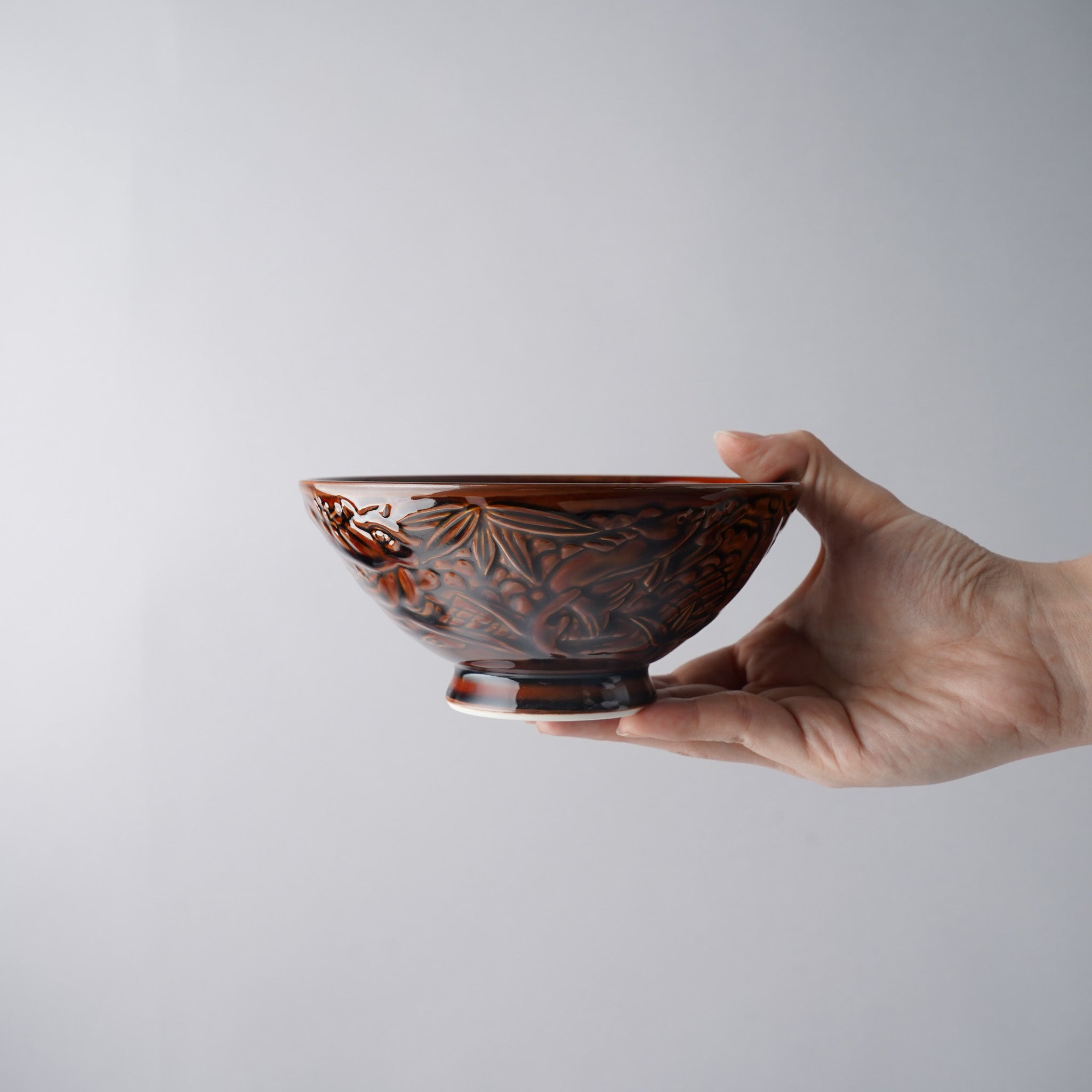 波佐見焼 ジャングリラ 茶碗(大) 14cm 黒飴 natural69 Studio1156