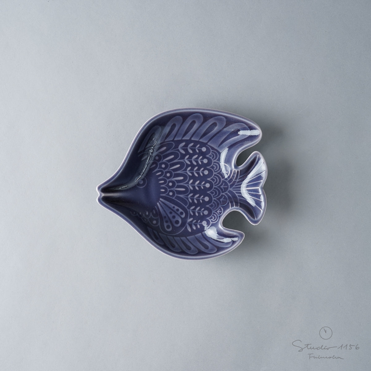 波佐見焼 アールシーボリ チョウチョウウオ科 小皿 12cm パープル natural69 Studio1156