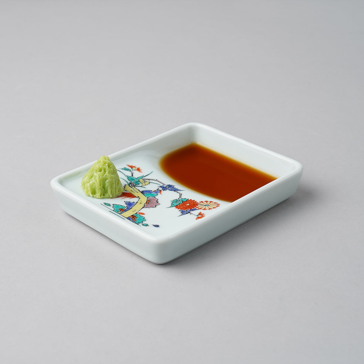 有田焼 錦 硯型しょうゆ皿 10cm Ojiyama Studio1156