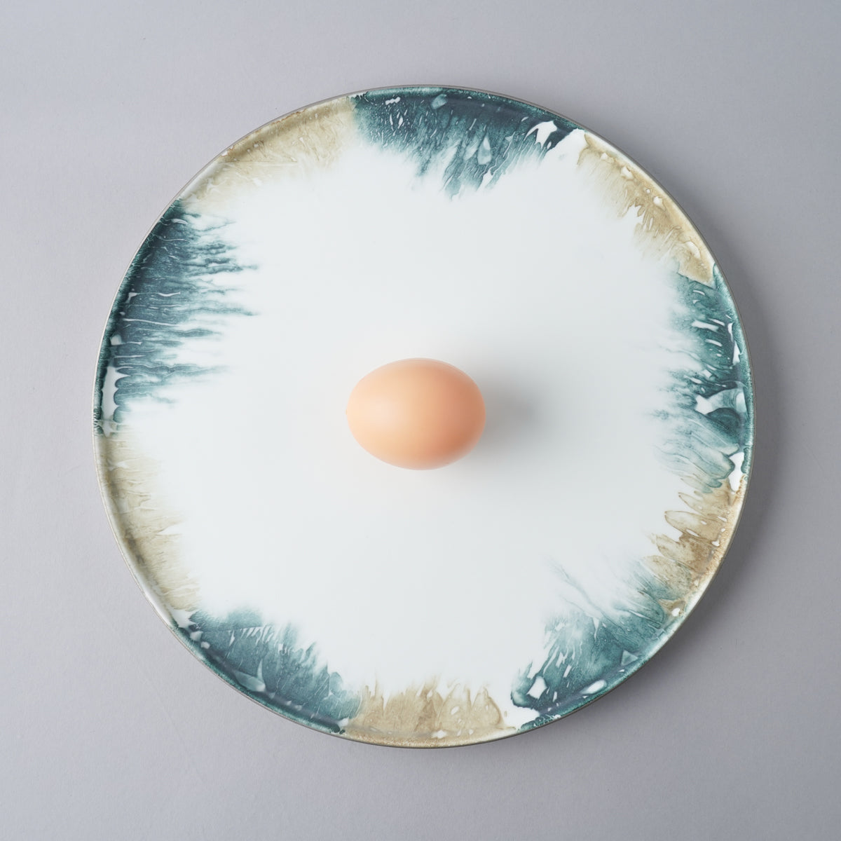 有田焼 石目垂込マット frameプレート 26cm Riso Studio1156