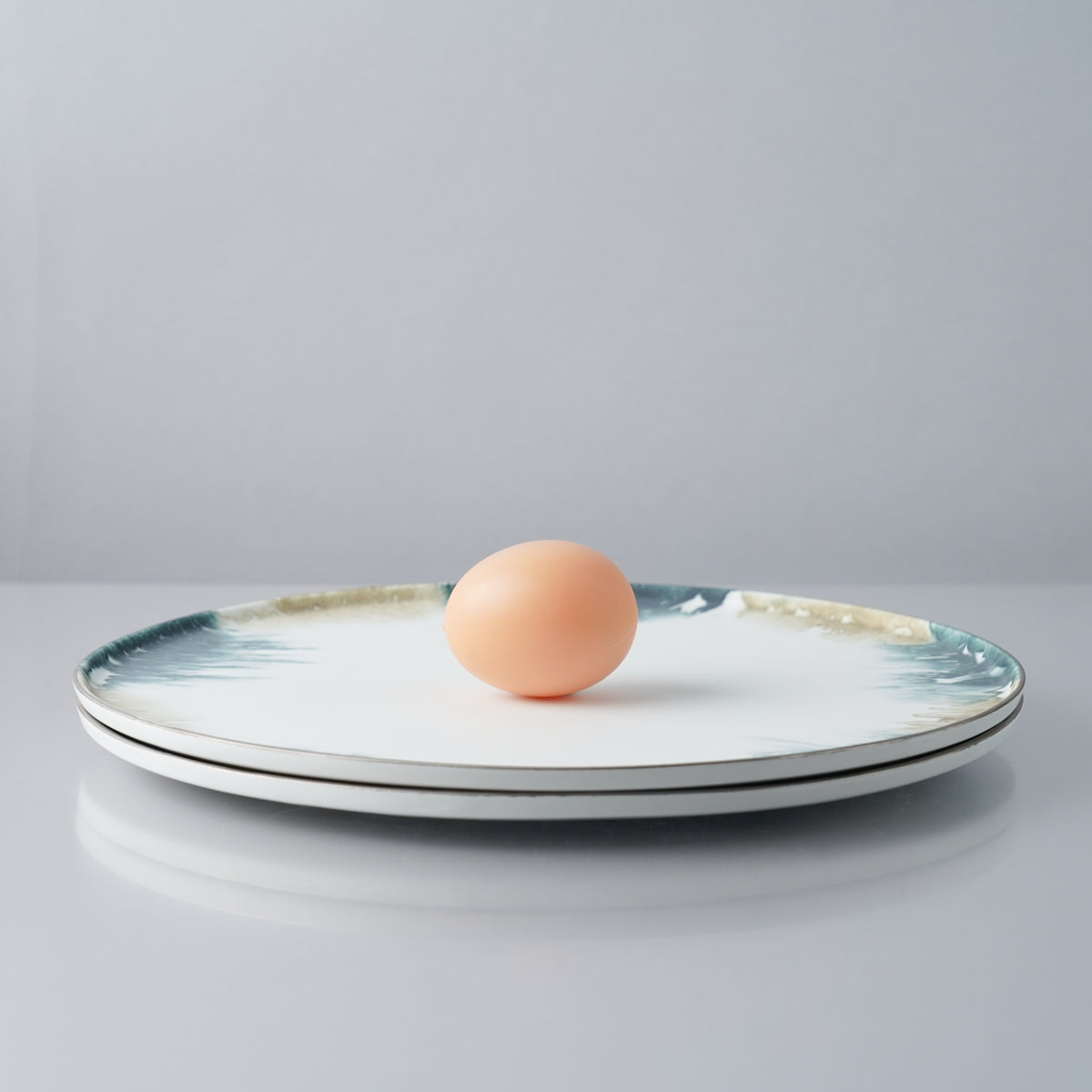 有田焼 石目垂込マット frameプレート 26cm Riso Studio1156