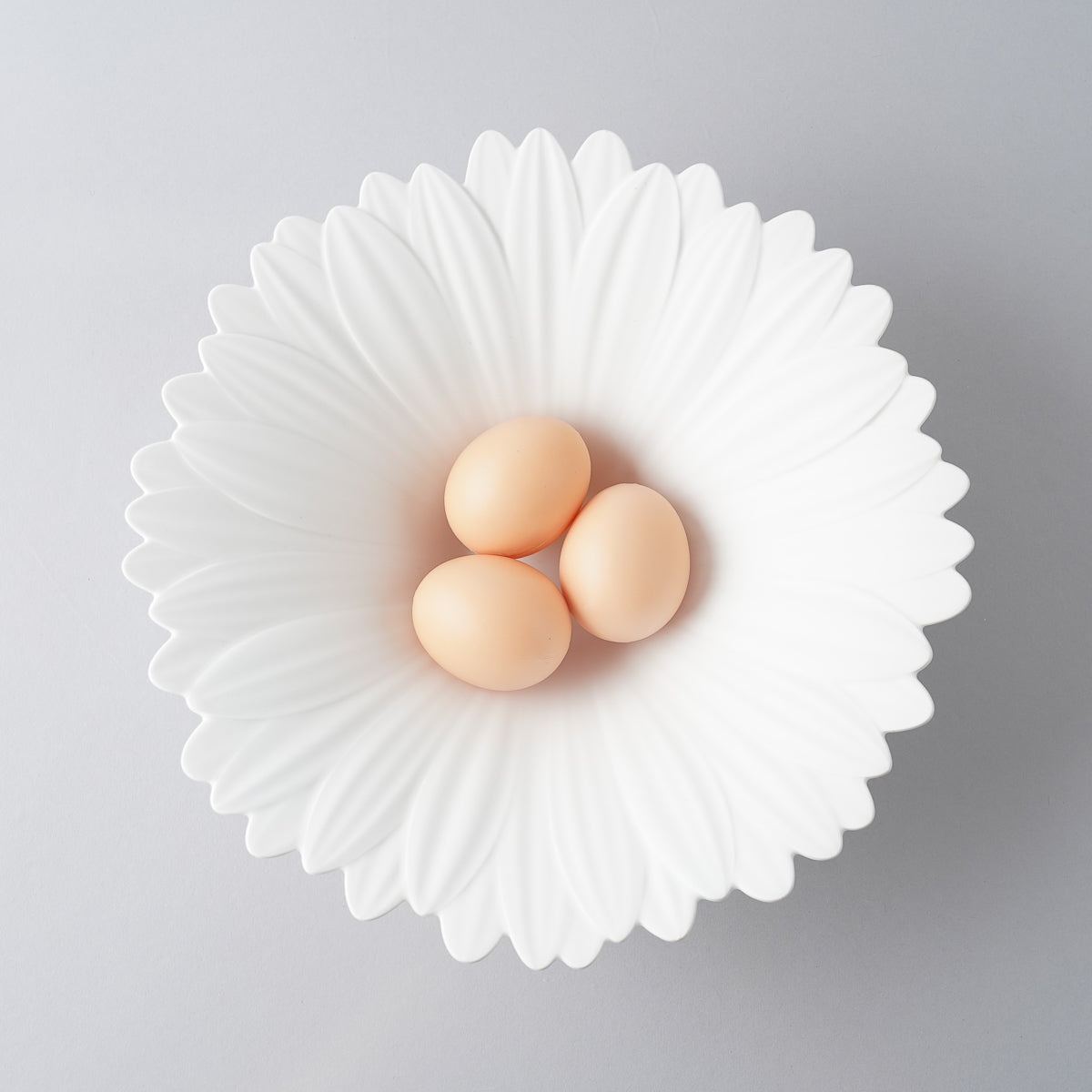 有田焼 白マット ガーベラ ボウル 26cm Riso Studio1156