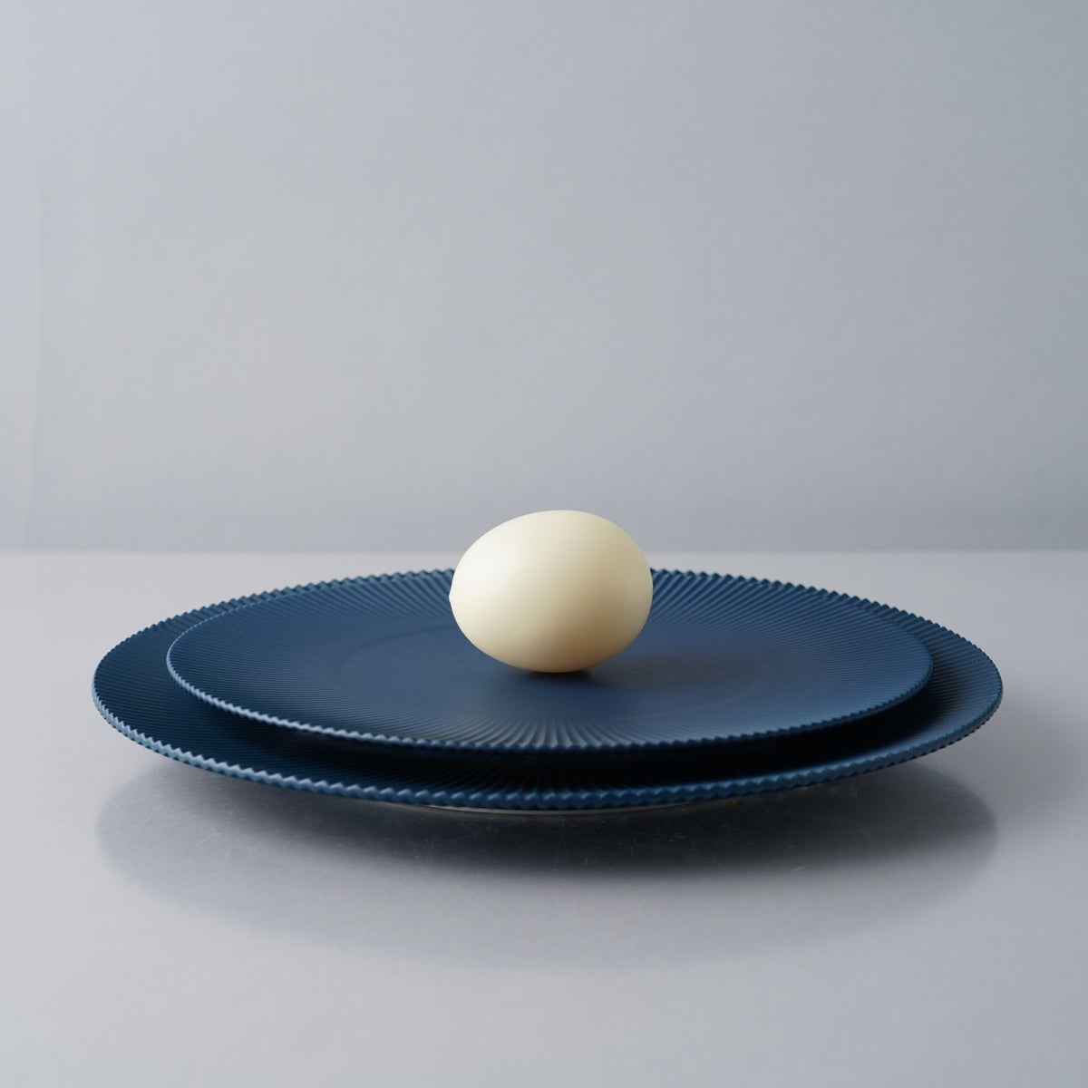 有田焼 ルリマット 鎬丸皿 プレート 20.5cm Riso Studio1156