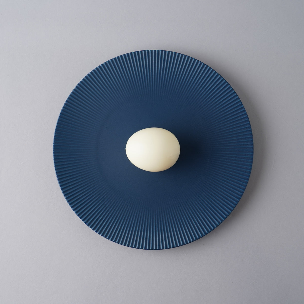有田焼 ルリマット 鎬丸皿 プレート 20.5cm Riso Studio1156