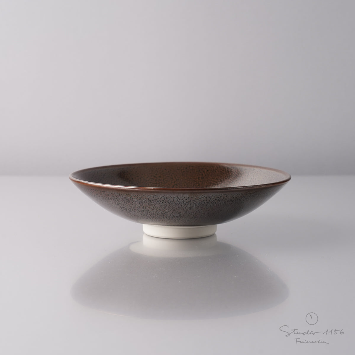 有田焼 轆轤挽 五寸丸皿 14.5cm 金油滴 Shinemon Studio1156