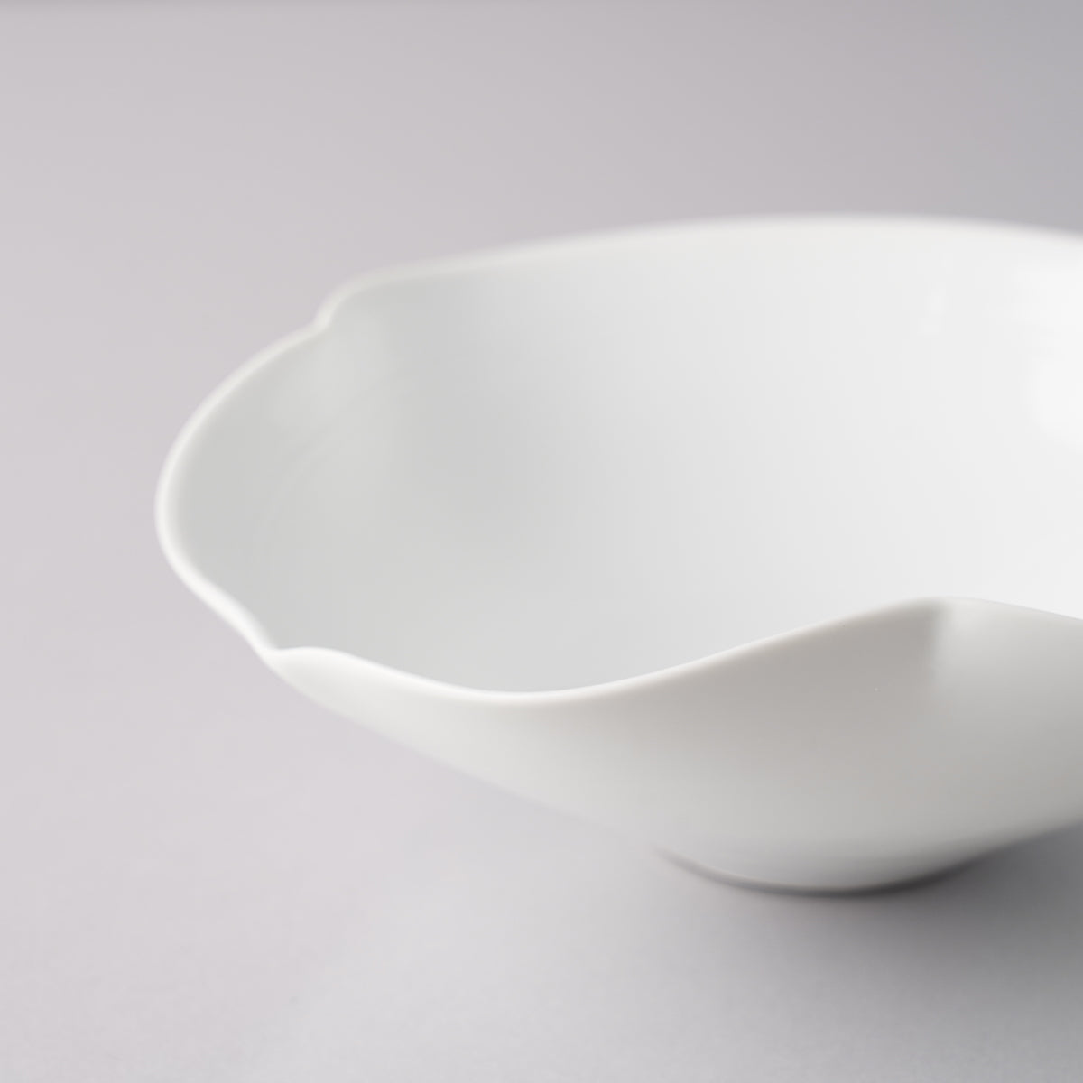 有田焼 白磁瓢型内線彫 薄手五寸平鉢 15cm Shouhei Studio1156