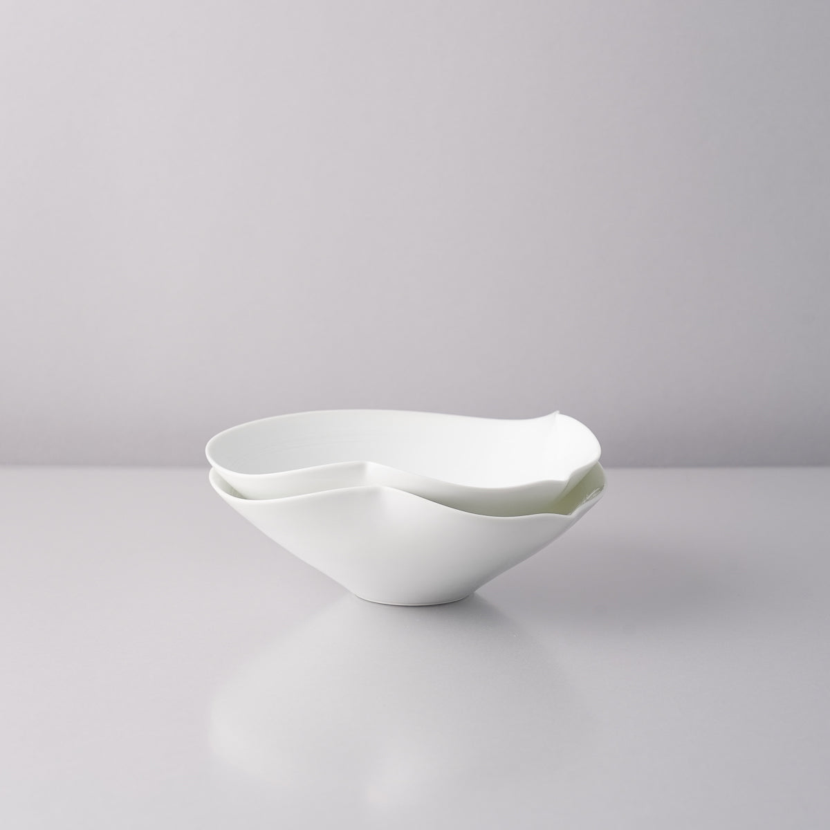 有田焼 白磁瓢型内線彫 薄手五寸平鉢 15cm Shouhei Studio1156