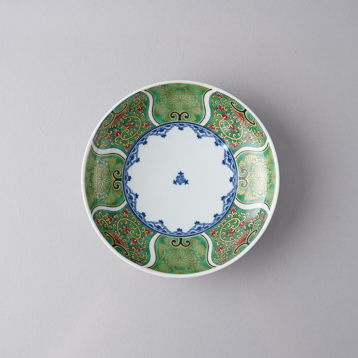 波佐見焼 献上古伊万里 五寸皿 14.5cm 緑 Saikai Studio1156